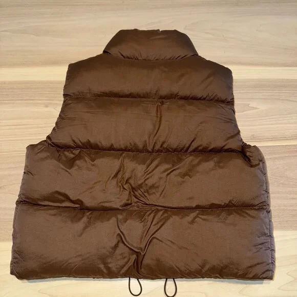 NWT Madewell NWL (Re)sourced Nylon Forage Brown Puffer Vest Women's Small S - Picture 3 of 7